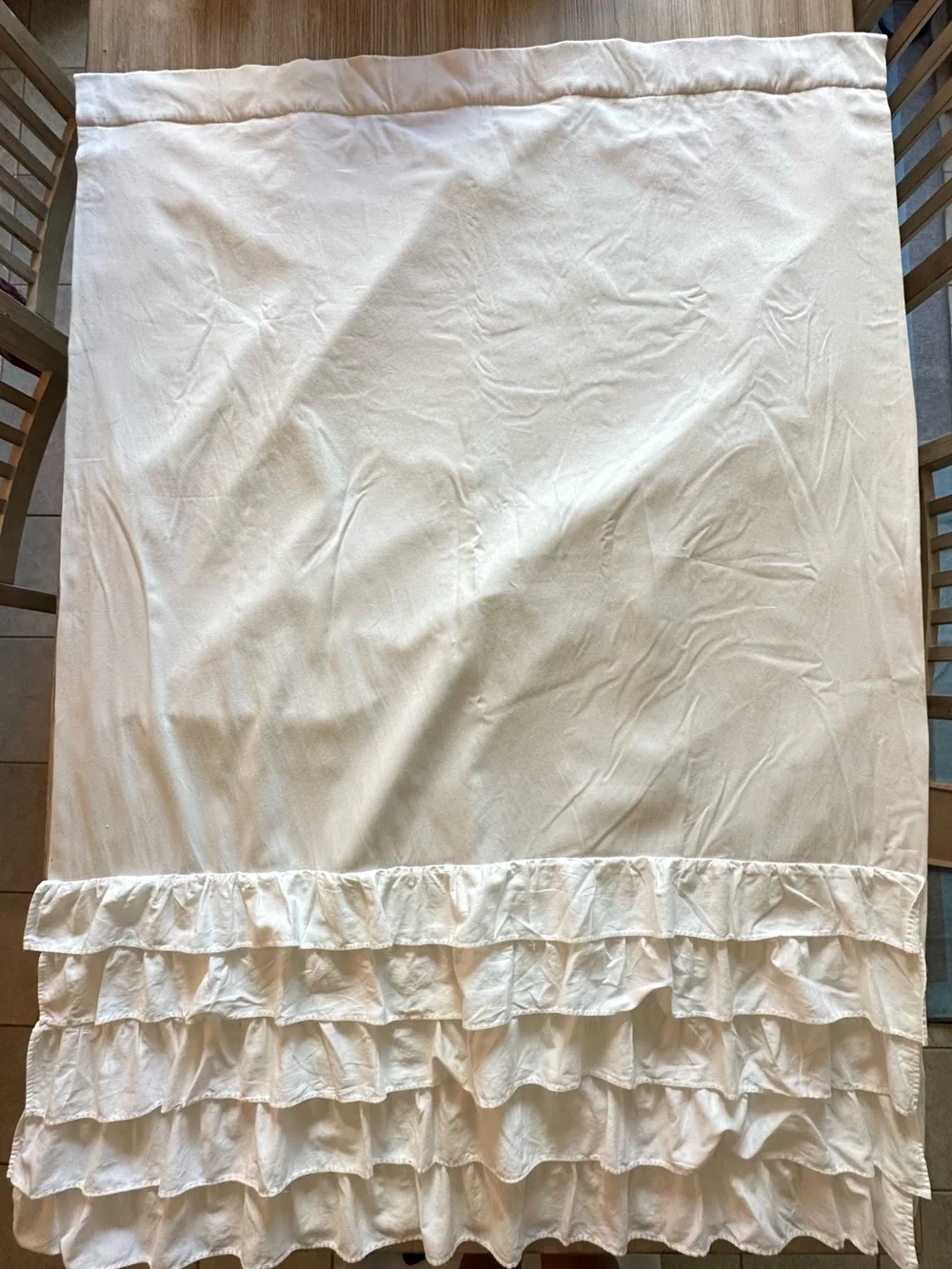 Pottery Barn Kids // White Tiered Ruffled Blackout Curtain -Set of 2 (43